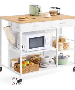 VASAGLE Kitchen Rolling Island. Mobile Kitchen Cart with Storage on Wheels