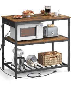 Kitchen Island with 3 Shelves