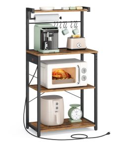 VASAGLE Kitchen Bakers Rack with Power Outlet