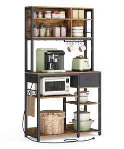 Bakers Rack with Charging Station