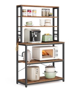 Coffee Bar with 6-Tier Shelves
