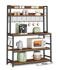 Hutch Bakers Rack with Power Outlet