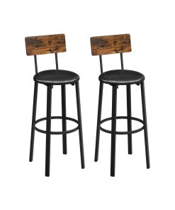 Set of 2 PU Upholstered Bar Stools