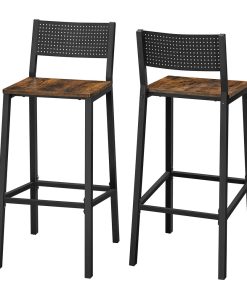 Bar Stools Set. 28.5 Seat Height. Rustic Brown