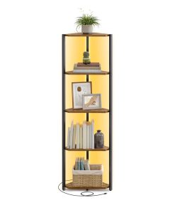 Corner Shelf Stand with LED Lights
