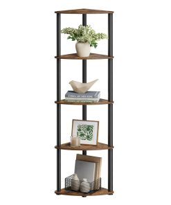 Corner Shelf. Superfast Toolless Assembly. 5-Tier Corner Standing Shelf. Corner Shelf Stand