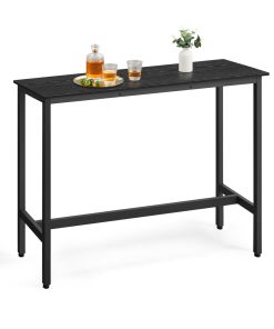 Narrow bar table with metal frame