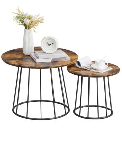 Modern Coffee Table Set with Steel Frame