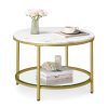 Faux Marble Round Coffee Table