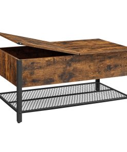 Daxton Collection - Coffee Table with Flip Top. Hidden Storage Space and Mesh Shelf