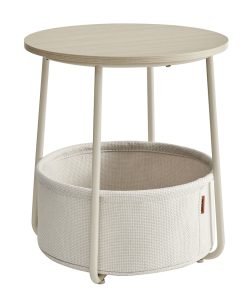 Lilea Collection - Modern Nightstand with Fabric Basket