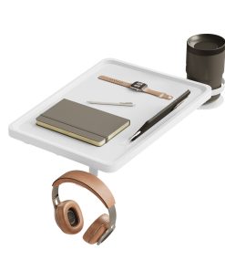 Bedside Shelf with Phone Slot. Cup Holder and Hook Ink Black