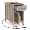 Side Table with USB Ports and Outlets