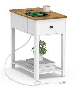 Side Table with Charging Station