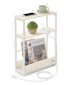 Narrow Side Table with Charging Station