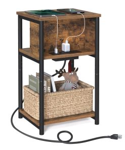 Side Table with Charging Station