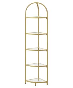 Baris Collection - Corner display rack with tempered glass shelves