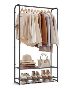 28.7 Inch Large Portable Closet with Shelves Black