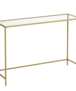VASAGLE 47.2 Inches Console Table. Tempered Glass Sofa Table. Modern Entryway Table