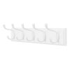 Wall-Mounted Coat Rack with 5 Double Metal Hooks