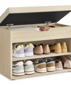 Shoe Bench with 3 Storage Compartments