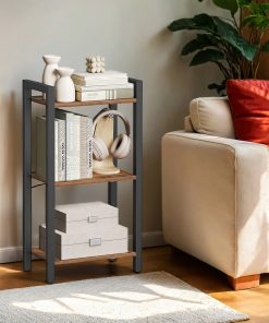 Industrial freestanding bookshelf for living room and home office