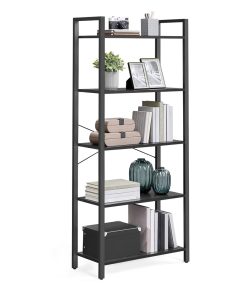 5-Tier Bookshelf with Steel Frame