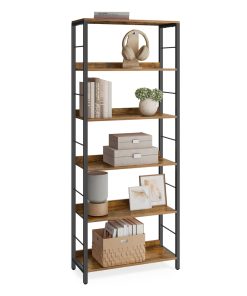 6-Tier Industrial Bookshelf
