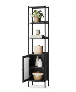 Bookcase with Rattan-Like Door
