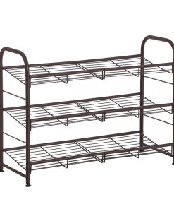 Shoe Rack. 3 Tier Shoe Organizer for Closet. Holds up to 12 Pairs of Shoes. Shoe Rack for Front Door Entrance
