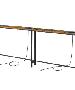 Set of slim console table with power outlets for sofa and entryway