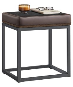 LUIZ Collection - Rectangle Ottoman Footstool Steel Frame