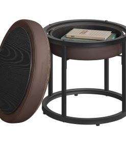 LUIZ Collection - Round Ottoman Footstool Steel Frame