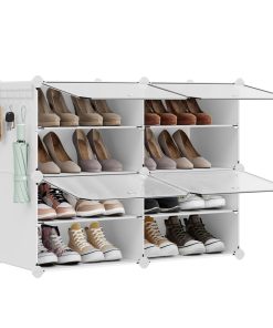 8-Cube Shoe Rack with Doors