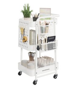 3-Tier Storage Cart with Pegboards