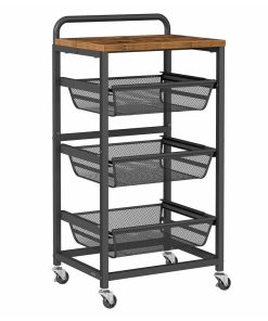 VASAGLE Storage Cart with Pull-Out Baskets
