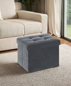 Foldable storage ottoman footrest for living room bedroom and dorm