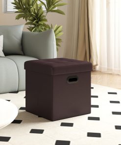 Storage ottoman footstool with grommet handles for living room