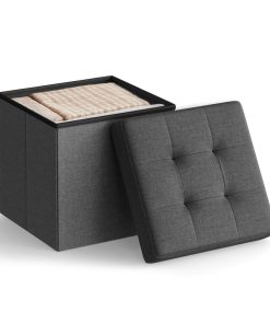 Dark Grey Folding Ottoman