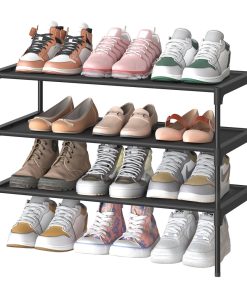 SONGMICS Shoe Rack. 3-Tier Shoe Storage Organizer. Space-Saving. 11.6 x 24.5 x 21 Inches. Entryway