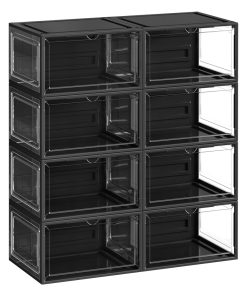 Stackable Shoe Storage Boxes with Clear Front Opening
