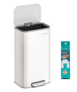Kitchen Trash Can. 8-Gallon (30 L) Garbage Can with Lid. Stainless Steel