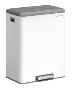 16 Gallon (2 x 8 Gal) Dual Trash Can. Stainless Steel. Soft-Close Lid