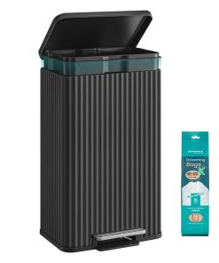 Stainless Steel Garbage Can with Lid and Removable Inner Bucket