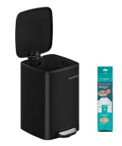 Stainless Trash Can 5.2-Gallon (20 L) with Inner Bucket