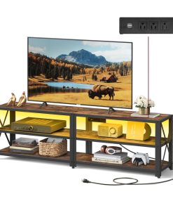 Daxton Collection - TV Stand with Power Outlets and LED Lights