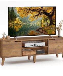 TV Stand for 65-Inch TVs. Entertainment Center with Adjustable Shelf. 58-Inch Long Media Console Table