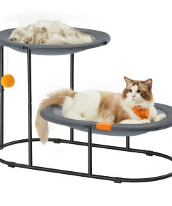 2-Tier Elevated Cat Bed for Multi-Cat Households