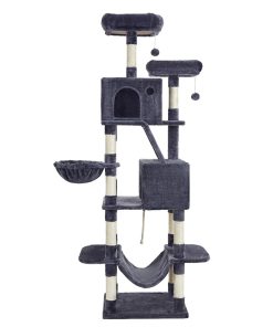Large cat tree with scratching posts hammock and perches for indoor cats