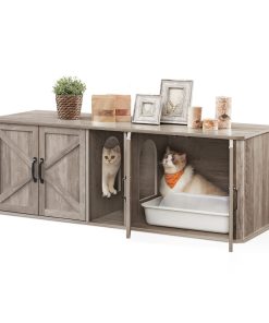 Double Cat Litter Box Enclosure for 2 Cats